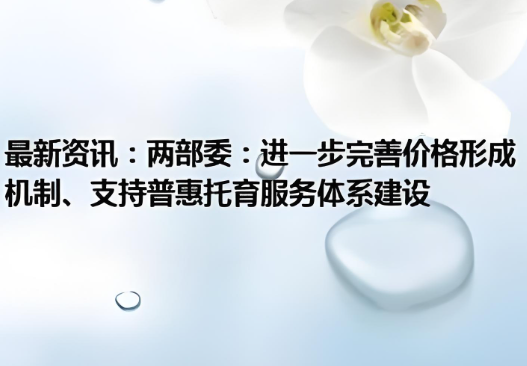 國發(fā)改委有關(guān)負責(zé)同志就《關(guān)于進一步完善價格形成機制、支持普惠托育服務(wù)體系建設(shè)的通知》答記者問